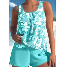 Delice - Tankini-Set mit Blumendruck – Blau
