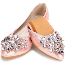Chinbee - Glamouröse Strass-Ballerinas für Damen – Rosa
