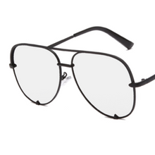 Aviator Sonnenbrille Verspiegelten Gläsern für Damen – Schwarz Durchsichtig