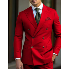 Herren Moderne und Bequem Hochzeitsgast Anzug  | Zweiteilig – Rot