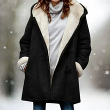 Adelaida | Warmer und Stilvoller Fleece Mantel – Schwarz