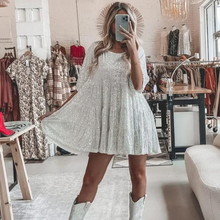 Bilhah - Das beste elegante funkelnde Partykleid – Weiß Silber