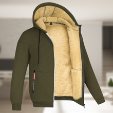 Carie | Lässige Herren Winterjacke mit Kapuze und Fleece – Armeegrün