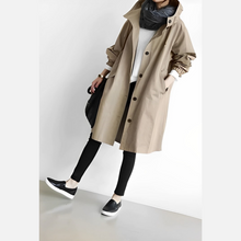 DuraCoat Winddichte Langjacke mit Kapuze – Khaki