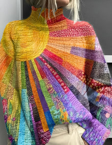 Ada - Fröhlich bunter Rollkragenpullover – Multicolor