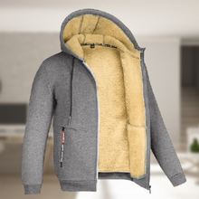 Sadi - Lässige Herren Winterjacke mit Kapuze und Fleece – Grau