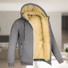 Carie | Lässige Herren Winterjacke mit Kapuze und Fleece – Grau