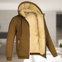 Carie | Lässige Herren Winterjacke mit Kapuze und Fleece – Braun