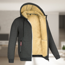 Carie | Lässige Herren Winterjacke mit Kapuze und Fleece – Dunkelgrau