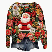 Diana | Blumen Weihnachtsmann Pullover – Rot