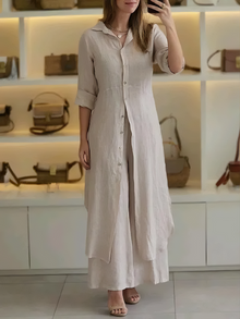Joy - Elegantes Zweiteiliges Set Damen – Khaki