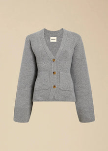 V-Ausschnitt Strickjacke mit Eleganter Struktur – Grau