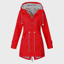 Damen Kapuze Regenjacke | Lange – Rot
