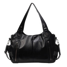 Elegante Leder-Tragetasche für Frauen – Schwarz