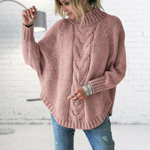 Damen Locker Passform Strickpullover | Rollkragen – Rosa