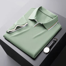 Reginald | Weiter Kragen Regular-Fit Poloshirt – Salbeigrün