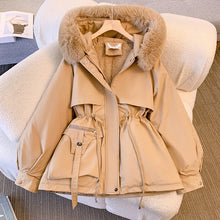 Damen Wintermantel Elegant Warm Wasserdicht – Khaki