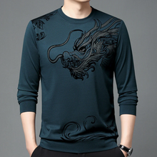 Bequemes Herren-Sweatshirt mit Rundhalsausschnitt – Blau
