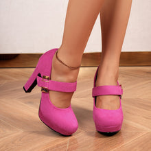 VelouraStep™ – Elegante Damen Pumps mit Retro-Design & Blockabsatz – Rosa