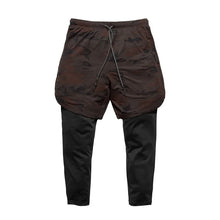 Vexon | Atmungsaktive Kompressionshose für Herren 2-in-1 – Dunkelcamouflage