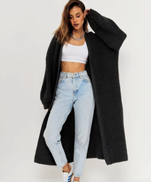 Kathrin | Vielseitige Strickjacke mit offener Vorderseite – Schwarz
