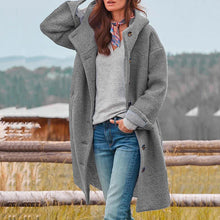 Winterjacke Damen Lang | Gefütterter Wintermantel Mit Knöpfen – Grau