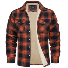 Herren Kariertes Fleecejacke | Freizeit Winterbekleidung – Orange