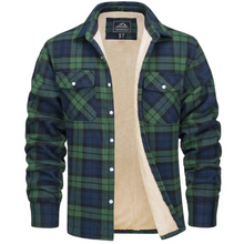 Herren Kariertes Fleecejacke | Freizeit Winterbekleidung – Grün