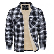 Herren Kariertes Fleecejacke | Freizeit Winterbekleidung – Schwarz