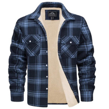 Herren Kariertes Fleecejacke | Freizeit Winterbekleidung – Hellblau