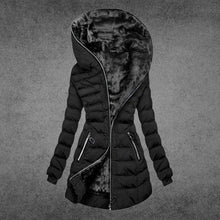 Stilvolle warme Winterjacke für Damen – Schwarz