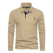 Antoine - Langärmeliges Herren-Poloshirt für den Alltag – Khaki