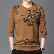Bequemes Herren-Sweatshirt mit Rundhalsausschnitt – Braun