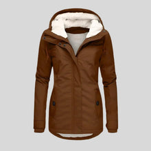 Wasserdichte Winterjacke mit praktischer Kapuze – Khaki