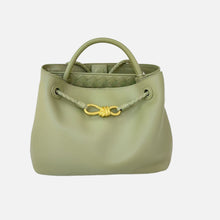 Luxuriöse vegane Leder Tote Bag – Große Handtasche mit Magnetverschluss – Olivgrün
