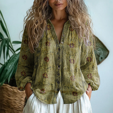 Ronja | Bestickte Bluse mit Blumenmotiven – Helles Olivgrün