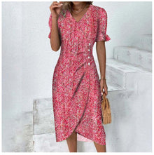 Bliss | Kurzärmeliges Kleid mit Blumendruck – Rosa