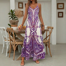 Aruba™ Maxi-Kleid mit ornamentalem Print und feinen Trägern – Lila