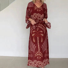 Orlena™- Kaftan Kleid mit kunstvollem Muster und Verstellbarem Taillenband – Rot