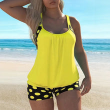 Lurielle™-Tankini-Set mit Lockerem Tanktop und Gemusterten Shorts – Gelb