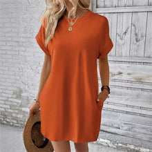 Valentine™ Kleid Mit Fließender Passform und Umgeschlagenen Ärmeln – Orange