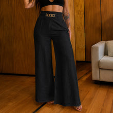 Valenzia™ Hose mit Hoher Taille und Exklusivem Goldenen Detail – Schwarz