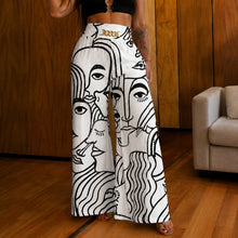 Valenzia™ Hose mit Hoher Taille und Exklusivem Goldenen Detail – Weiß mit Schwarz