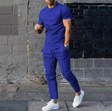 Herren Freizeit Set – Zweiteiler mit T-Shirt & Hose im modernen Slim Fit – Blau