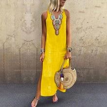Sujin - Langes Leinen Kleid – Gelb
