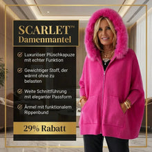 Scarlet™ Damenmantel mit luxuriöser Plüschkapuze – Pink