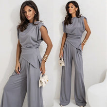 Bellanova™-Set mit Drapiertem Oberteil und Eleganter Hose – Grau