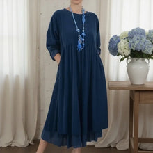 Delmara™ Kleid mit Lockerer Passform und Minimalistischem Stil – Blau