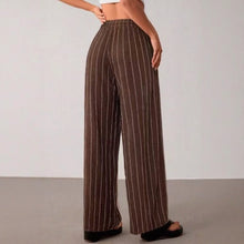 Zirelle™ Pants with Elegant Stripes and Smart Comfort – Kaffeebraun