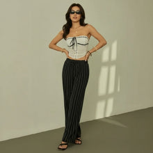 Zirelle™ Pants with Elegant Stripes and Smart Comfort – Schwarz
